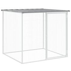 Vidaxl Kokošnjak s streho svetlo sivo 403x98x90 cm pocinkano jeklo