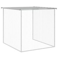 Vidaxl Kokošnjak s streho svetlo sivo 403x98x90 cm pocinkano jeklo