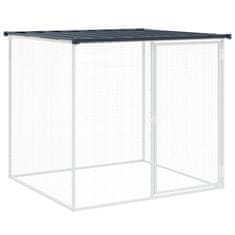 Greatstore Kokošnjak s streho antracit 203x98x90 cm pocinkano jeklo