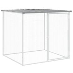 Vidaxl Kokošnjak s streho svetlo sivo 203x98x90 cm pocinkano jeklo