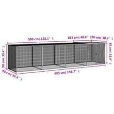 Vidaxl Kokošnjak s streho antracitna 403x98x90 cm pocinkano jeklo