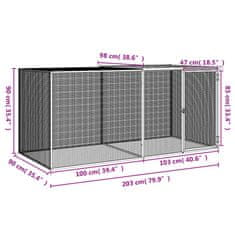 Vidaxl Kokošnjak s streho antracit 203x98x90 cm pocinkano jeklo