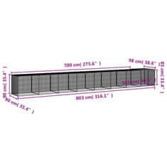 Vidaxl Kokošnjak s streho antracit 803x98x90 cm pocinkano jeklo