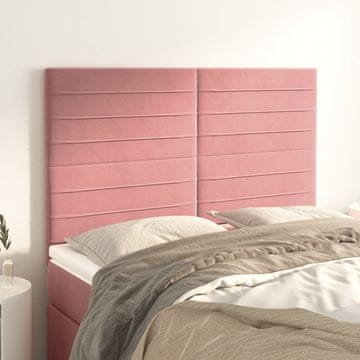 Vidaxl vidaXL Vzglavja za posteljo, komplet 4 kosov, roza, 72x5x78/88 cm, žamet