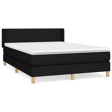 Vidaxl Box spring posteljni z vzmetnico črn 140x190 cm blago