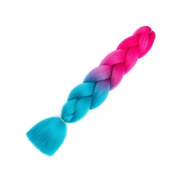 Northix Sintetični lasje - turkizna/roza - 61 cm
