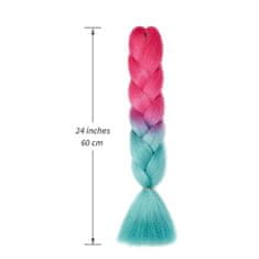 Northix Sintetični lasje - turkizna/roza - 61 cm 