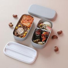 Northix Škatla za hrano z dvojnimi plastmi in palčkami 