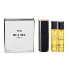 Chanel N°5 3x 20 ml 20 ml parfumska voda "zasuči in razprši" za ženske