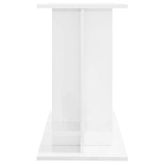 shumee Stojalo za akvarij visok sijaj belo 80x35x60 cm inženirski les