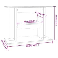 shumee Stojalo za akvarij visok sijaj belo 80x35x60 cm inženirski les