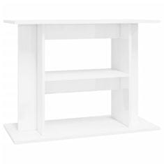 shumee Stojalo za akvarij visok sijaj belo 80x35x60 cm inženirski les