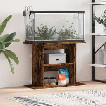 Vidaxl vidaXL Omarica za akvarij dimljen hrast 80x35x60 cm
