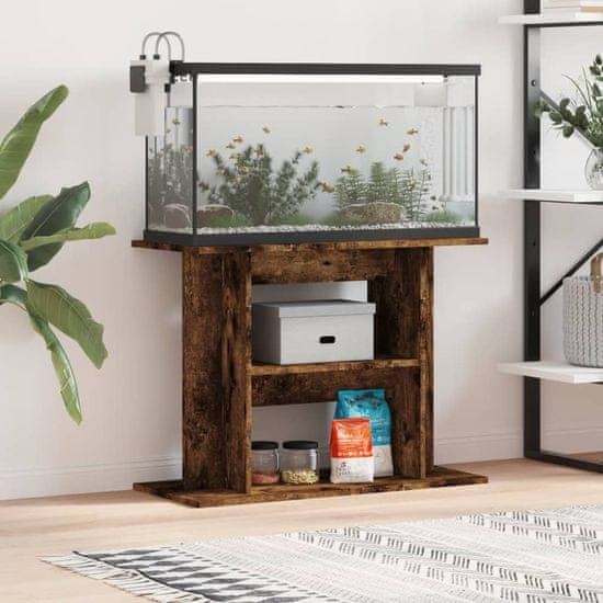 Vidaxl Stojalo za akvarij dimljeni hrast 80x35x60 cm inženirski les