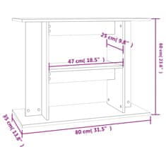 Vidaxl Stojalo za akvarij dimljeni hrast 80x35x60 cm inženirski les