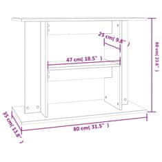 Greatstore Stojalo za akvarij dimljeni hrast 80x35x60 cm inženirski les