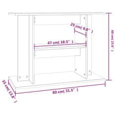 Greatstore Stojalo za akvarij sonoma hrast 80x35x60 cm inženirski les