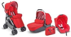 Plebani Otroški voziček D1 TRIO rdeče barve
