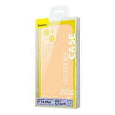 BASEUS Liquid Silica Gel ohišje za iPhone 14 Plus (rumeno) + kaljeno steklo + komplet za čiščenje