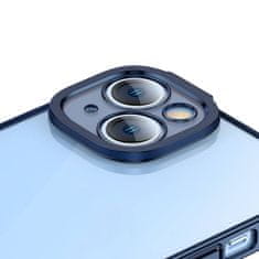 BASEUS Zaščitni set prozornega ohišja Glitter in kaljenega stekla za iPhone 14 Plus (modra)