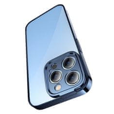 BASEUS Zaščitni set prozornega ohišja Glitter in kaljenega stekla za iPhone 14 Pro Max (modra)