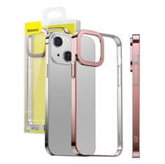 BASEUS Prozorno ohišje Glitter za iPhone 13 (roza)
