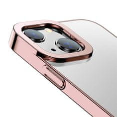BASEUS Prozorno ohišje Glitter za iPhone 13 (roza)