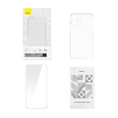 BASEUS Crystal Series prozorno ohišje za iPhone 11 (prozorno) + kaljeno steklo + komplet za čiščenje