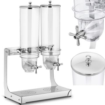 Royal Catering Dozirnik za rižove kosmiče in bonbone, prozoren, dvojni, 7 l
