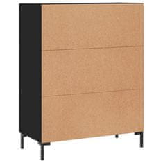 Vidaxl Komoda črna 69,5x34x90 cm inženirski les