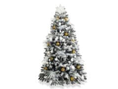 LAALU.cz Okrašeno umetno božično drevo s 133 bombicami POLAR GOLD 210 cm s kovinskim stojalom