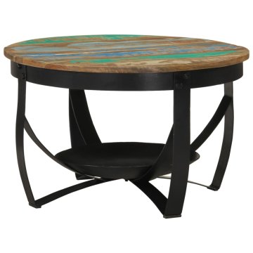 Vidaxl Klubska mizica Ø 68x43 cm trden predelan les in železo