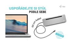 I-TEC USB-C kovinska ergonomska priklopna postaja z zaslonom 3x 4K, PD100W + univerzalni polnilec 100W