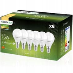 LUMILED 6x LED žarnica E14 P45 10W = 75W 990lm 3000K Toplo bela 180°