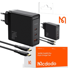 Mcdodo MCDODO HITRI POLNILEC ZA MACBOOK GAN 3X USB-C USB 140W + KABEL