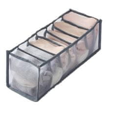 Northix Škatla za shranjevanje spodnjega perila - 7 predelkov - siva 