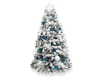 LAALU.cz Okrašeno umetno božično drevo z 215 okraski POLAR BLUE 400 cm s stojalom in božičnimi okraski