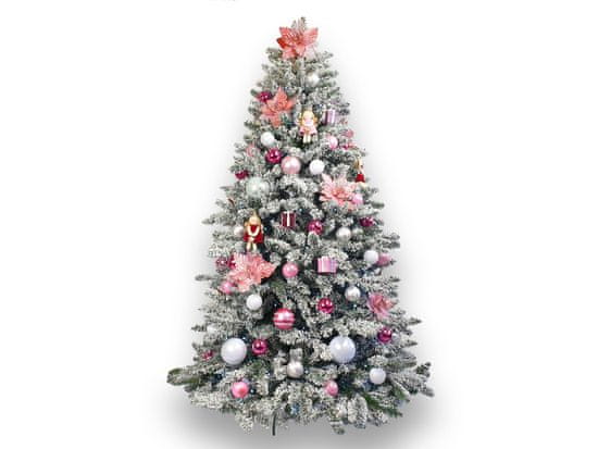 LAALU.cz Okrašeno umetno božično drevo s 117 okraski PRINCE MAY 210 cm s stojalom in božičnimi okraski