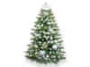 Okrašeno umetno božično drevo s 163 okraski POLAR GOLD II 270 cm s stojalom in božičnimi okraski