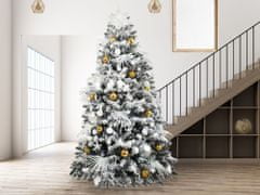 LAALU.cz Okrašeno umetno božično drevo z 222 okraski POLAR GOLD 400 cm s stojalom in božičnimi okraski