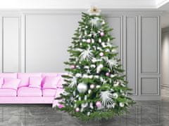 LAALU.cz Okrašeno umetno božično drevo z 222 okraski POLAR PINK II 500 cm drevo s stojalom in božičnimi okraski