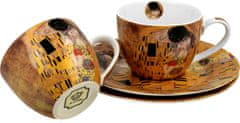 Duo Set 2 skodelic + krožnika Klimt Poljub, 110 ml porcelan, darilna embalaža, 4081