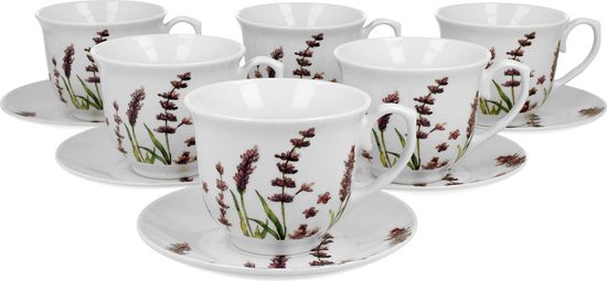 Duo Set 6 skodelic + krožniki Sivka, 250 ml, porcelan, darilna embalaža, 6671