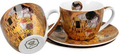 Duo Set 2 skodelic + krožnika Klimt Poljub, 250 ml porcelan, darilna embalaža, 4043