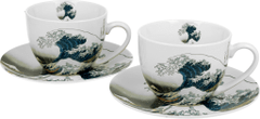 Duo Set 2 skodelic + krožnika Veliki val, 280 ml porcelan, darilna embalaža, 2307