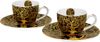 Set 2 skodelic + krožnika Klimt Drevo, 110 ml porcelan, darilna embalaža, 5551