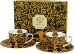 Duo Set 2 skodelic + krožnika Klimt Drevo, 110 ml porcelan, darilna embalaža, 5551