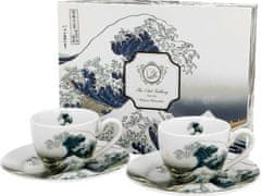 Duo Set 2 skodelic + krožnika Veliki val, 110 ml porcelan, darilna embalaža, 5216