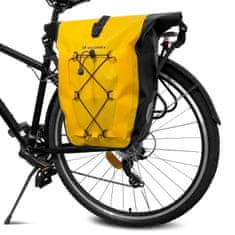 WOZINSKY Vodoodporna kolesarska torba za prtljago 25l rumena