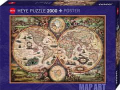Heye Puzzle Zemljevid starega sveta 2000 kosov